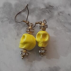 Yellow Skull Earrings
